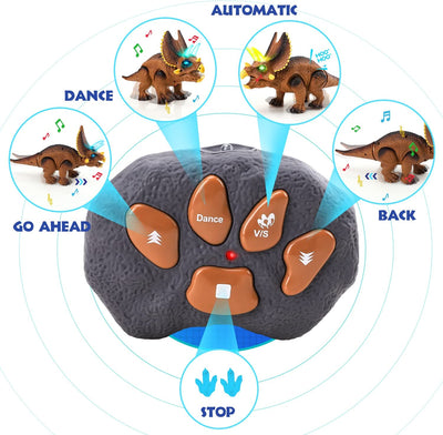 Fidtoy, jouet dinosaure télécommandé pour enfants avec lumières et rugissement