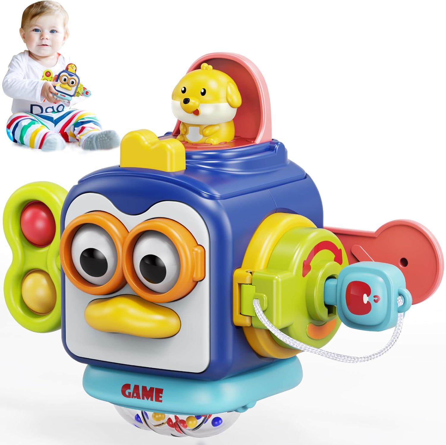 Cube d'activités Montessori Fidtoy pour bébés – Jouet sensoriel de voyage pour l'apprentissage de la motricité fine et le développement des tout-petos
