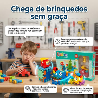Fidtoy – Jouet de Construction d'Engrenages pour Enfants, 18 Pièces – Ensemble de Construction Interactif à Engrenages Rotatifs pour l'Apprentissage des STIM, la Construction Créative et le Développement de la Motricité Fine, pour les 3 Ans et Plus