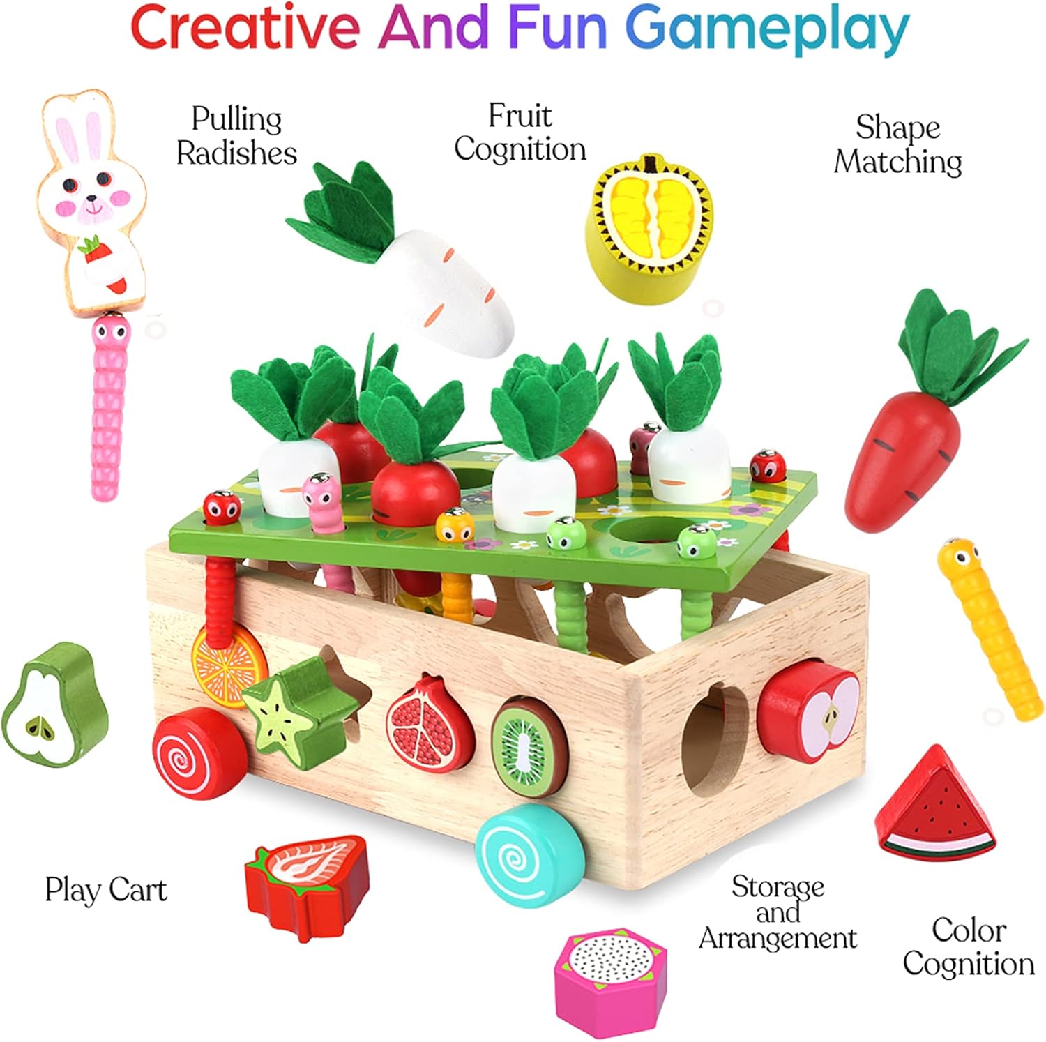 Coche inteligente de madera para aprender Fidtoy Farm Orchard