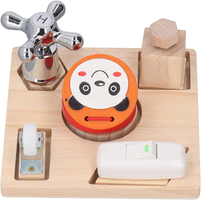 Fidtoy Montessori Busy Board Toy for Toddlers Shape Matching Wooden Sensory Board Fine Motor Skills Learning Toy Educational Puzzle Travel Quiet Toy