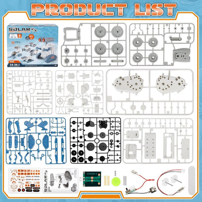Fidtoy Solar Power Robotics Kit 14 Models in 1, 191-Piece Plastic STEM Robot Building Toy with Solar and AAA Battery Play, Engineering Learning Kit for Kids
