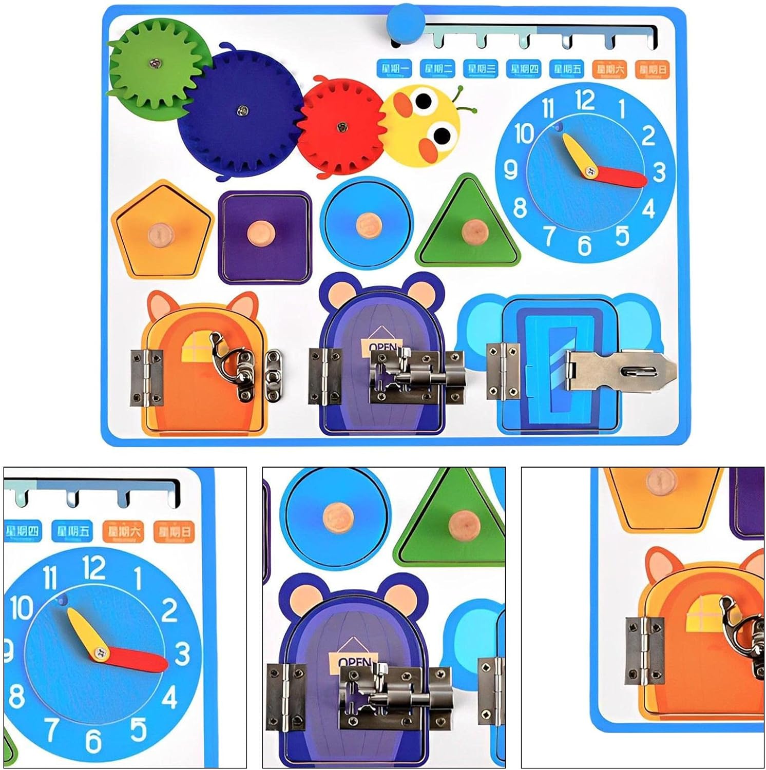 Tableros de madera, cierres, tableros de actividades de madera, tableros ocupados, tablero sensorial para niños, tablero sensorial, cierres, tablero, juguetes de aprendizaje Homraa