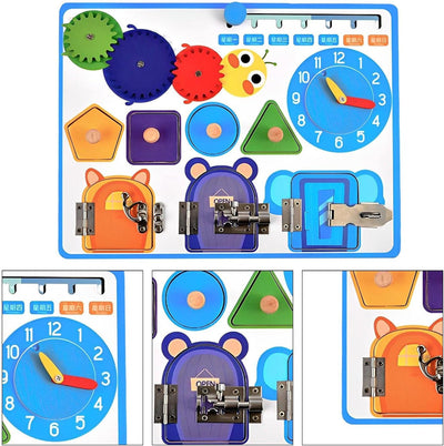 Tableros de madera, cierres, tableros de actividades de madera, tableros ocupados, tablero sensorial para niños, tablero sensorial, cierres, tablero, juguetes de aprendizaje Homraa
