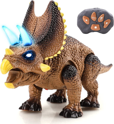 Fidtoy, jouet dinosaure télécommandé pour enfants avec lumières et rugissement