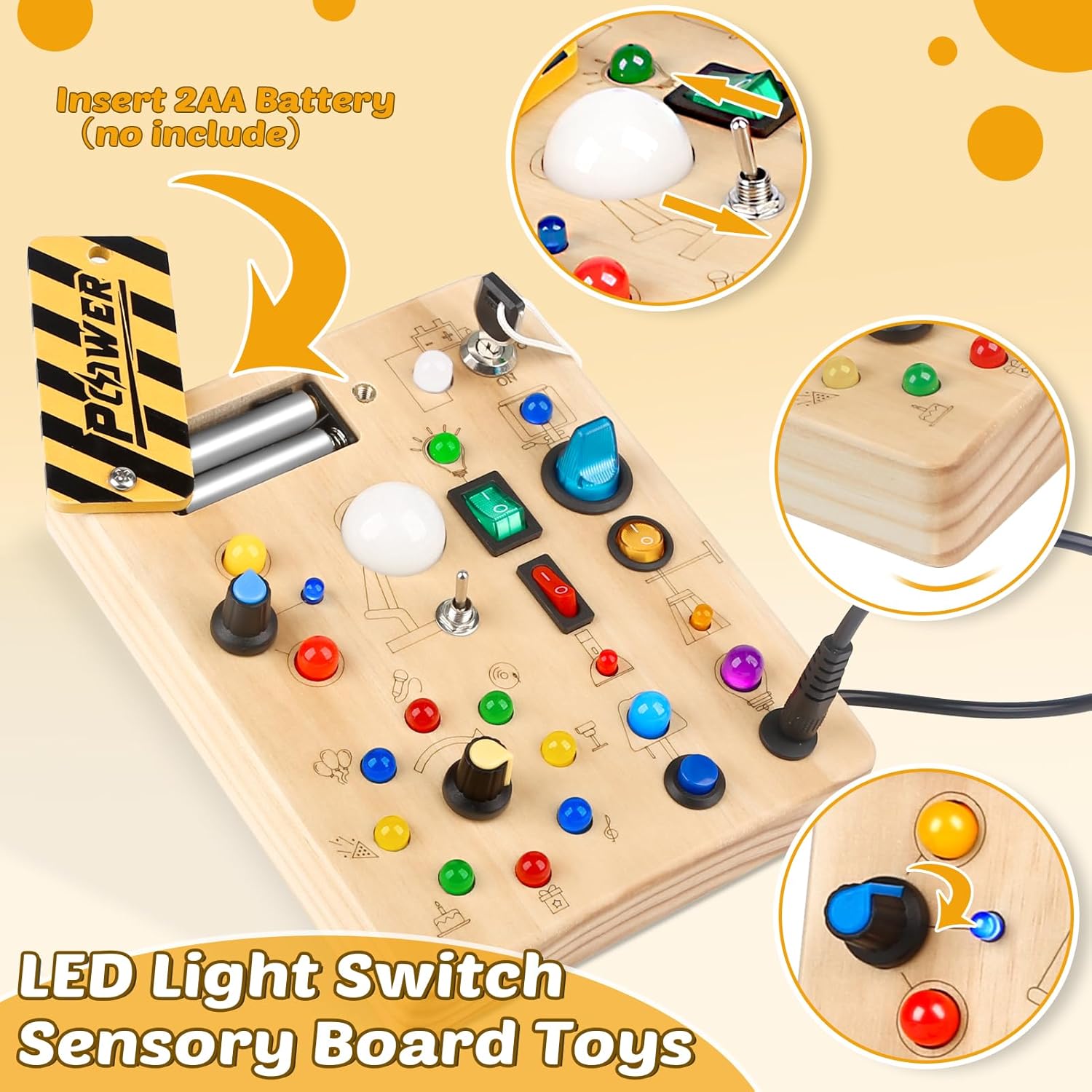 LED Montessori Busy Board - Sensory Learning Toy for Toddlers
