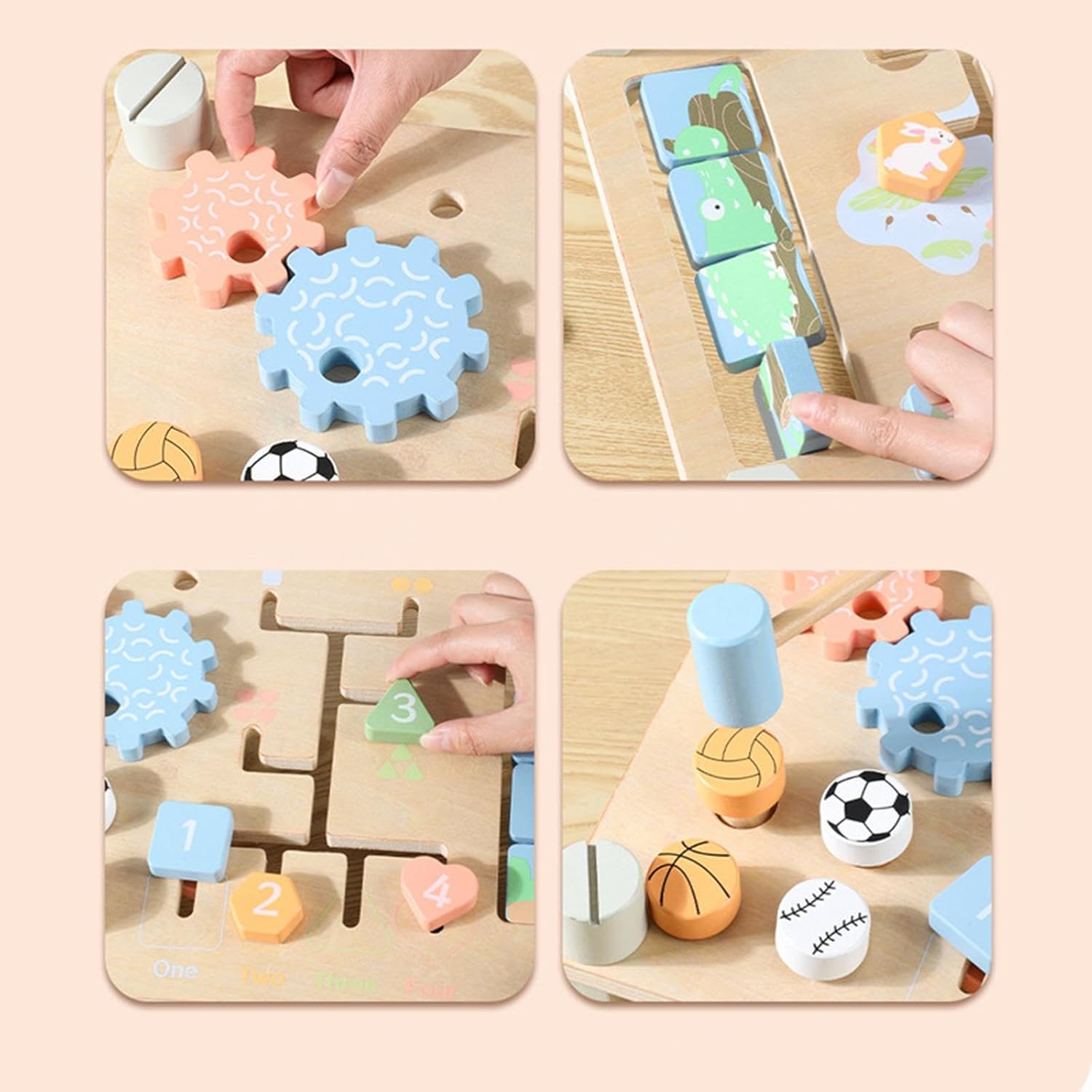 BNF Double Sided Busy Board Learning Skill Toy Gear Piano Knocking Sensory BoardBaby | Toys for Baby | Developmental Baby Toys1 Kids Drum Toy