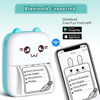 Fidtoy Mini Portable Photo & Sticker Printer with Bluetooth