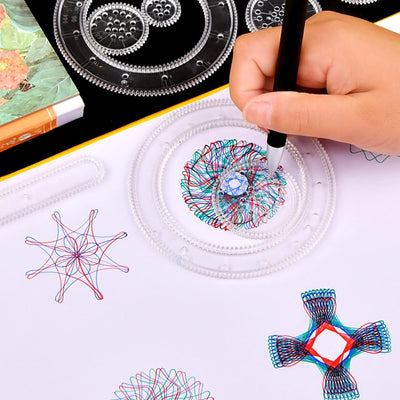 Juego de patrones geométricos de dibujo artístico en espiral - 938
