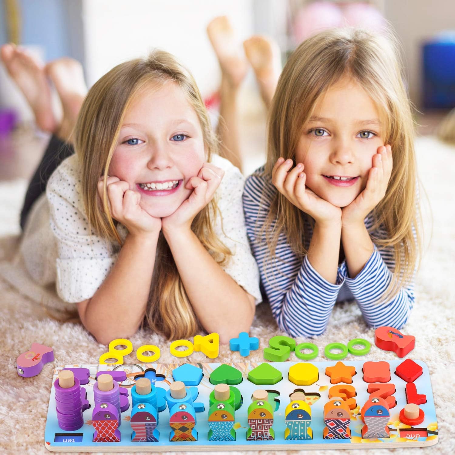 Fidtoy Tablero de Conteo Magnético de Peces Montessori de Madera