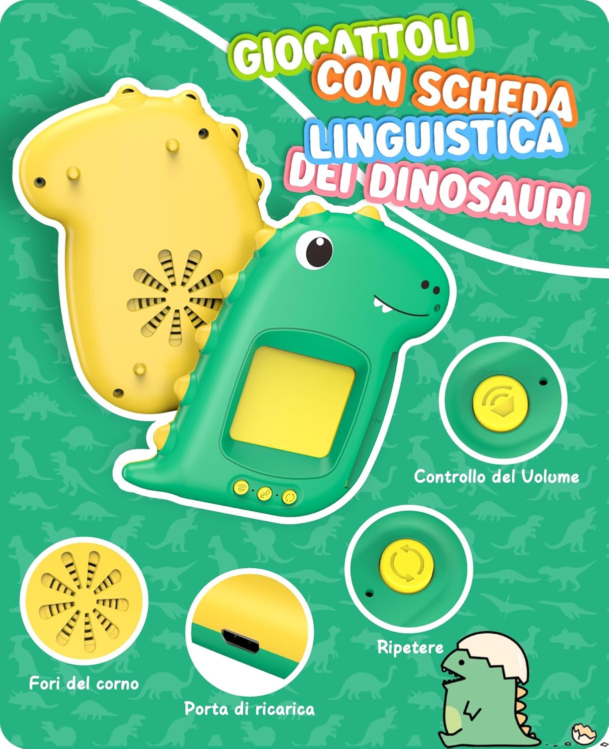 Fidtoy Talking Flash Cards for Toddlers – 224 Words, 112 Double-Sided Dinosaur Learning Cards, Voice Reader, Vocabulary Toy, and Speech Learning Gift