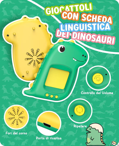 Fidtoy Talking Flash Cards for Toddlers – 224 Words, 112 Double-Sided Dinosaur Learning Cards, Voice Reader, Vocabulary Toy, and Speech Learning Gift