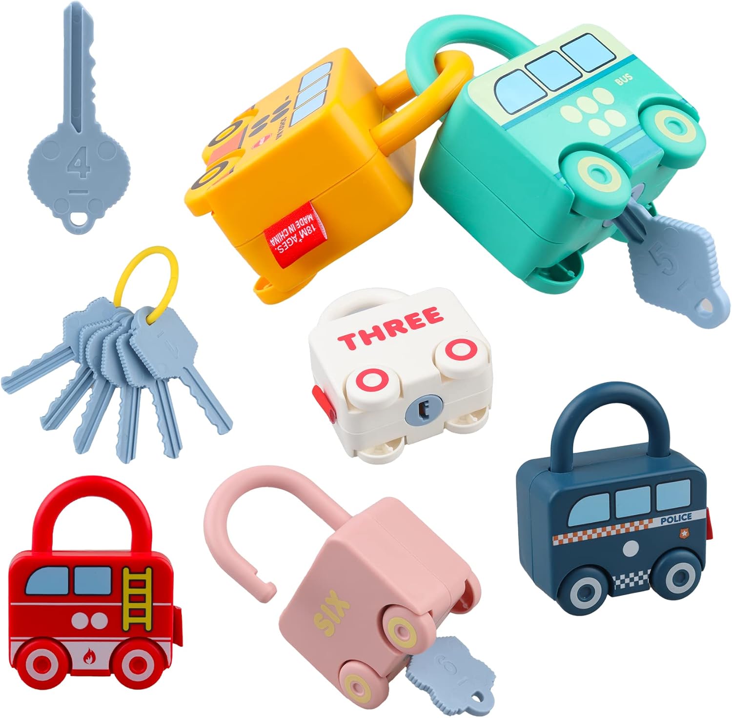Fidtoy Unlock Train Team – Multiple Train Carriage With Locks for Kids