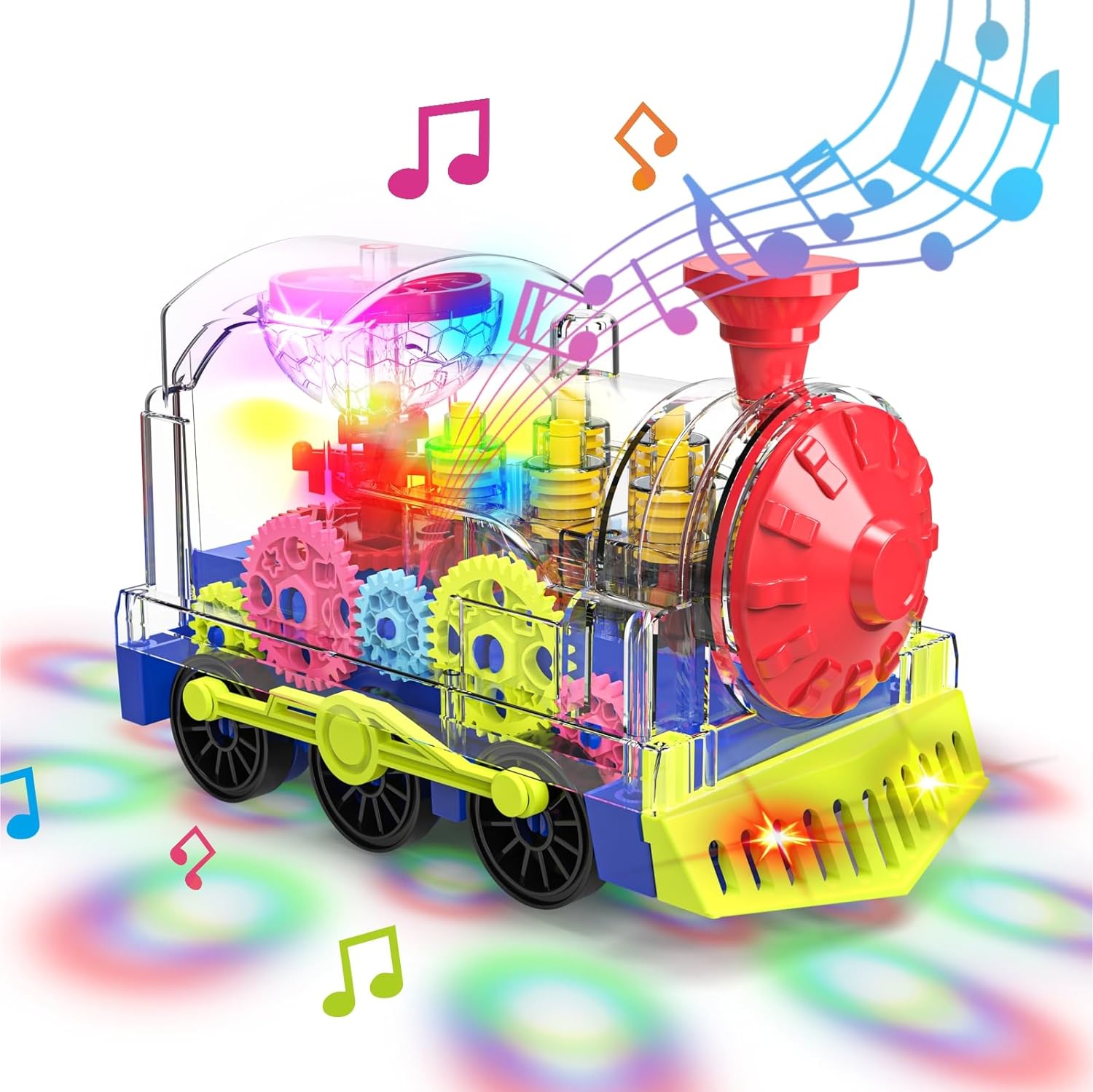 Fidtoy Train musical lumineux pour tout-petits | Jouet interactif pour tout-petits avec lumières et musique