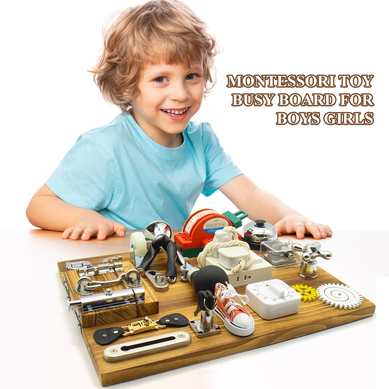 Fidtoy 20-in-1 Carbonized Busy Board for Toddlers