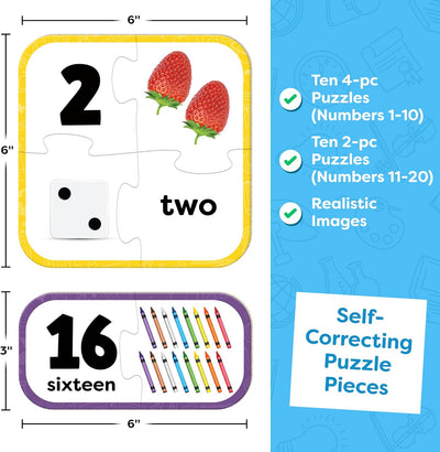 Set de rompecabezas Fidtoy de emparejar números, juguete educativo de matemáticas tempranas