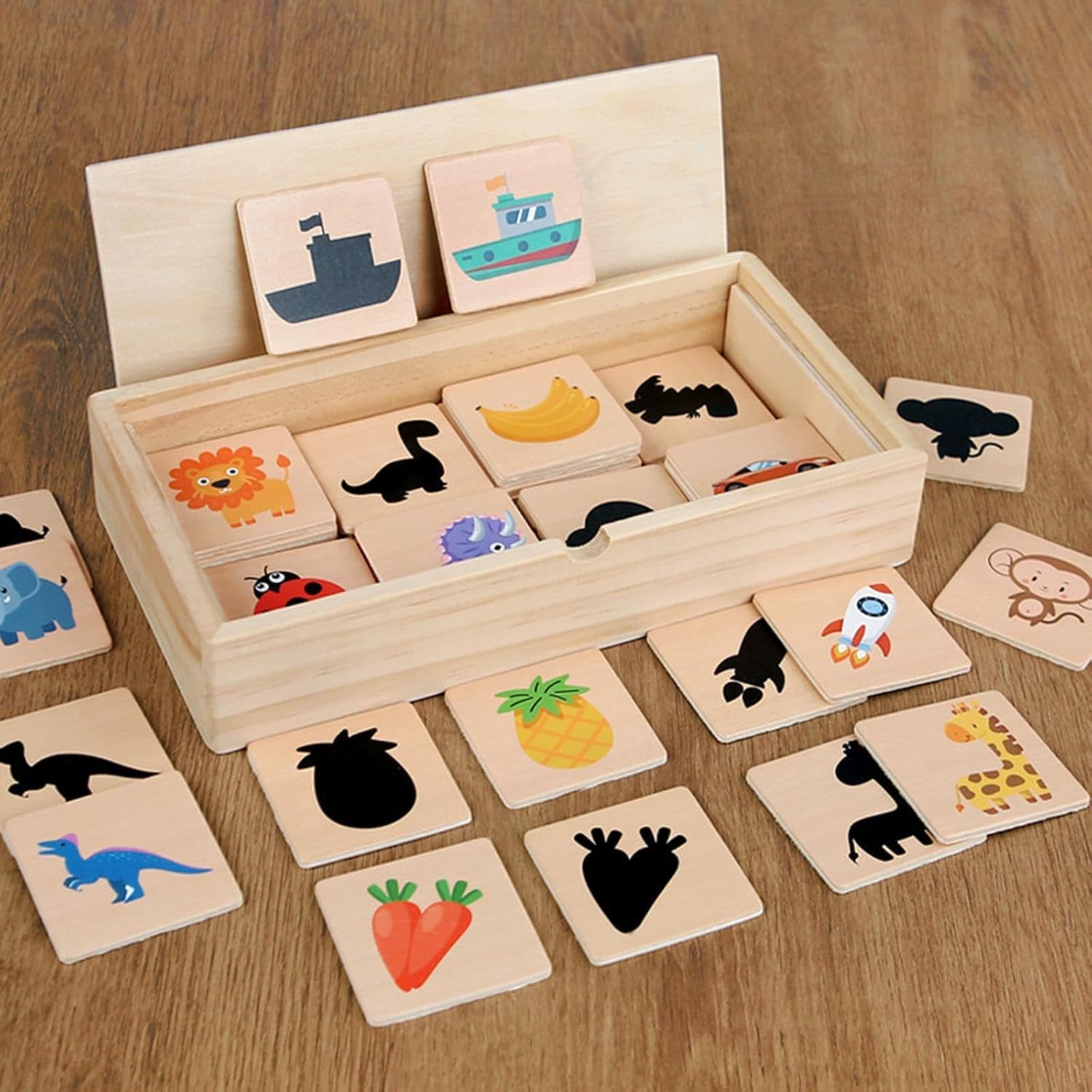 Lyla Juego de Puzle de Sombras de Madera, Juego de Mesa para Niños y Niñas de 3, 4, 5 Años, Niños Pequeños