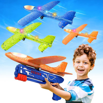 Ensemble de jouets lanceur d'avion en mousse Fidtoy pour enfants, jeu de planeur en extérieur