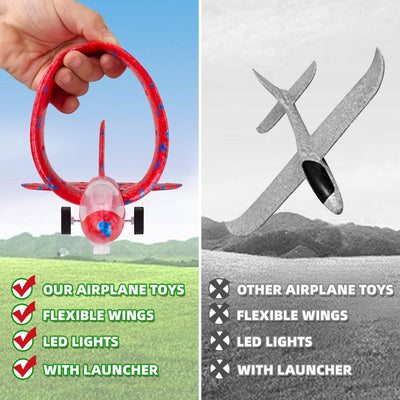 Ensemble de jouets lanceur d'avion en mousse Fidtoy pour enfants, jeu de planeur en extérieur