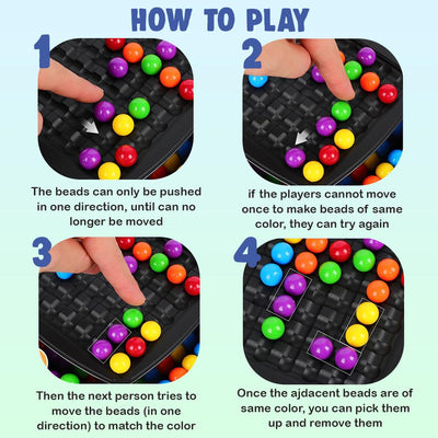 Jeu de société familial Fidtoy Colorful Ball Candy Crush Challenge pour enfants - Jeu de puzzle d'association de couleurs