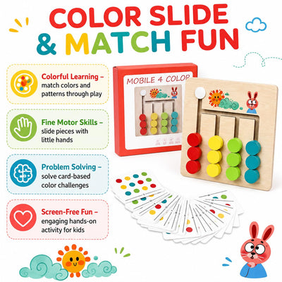 Juego de lógica de 4 colores de madera pequeño - 061