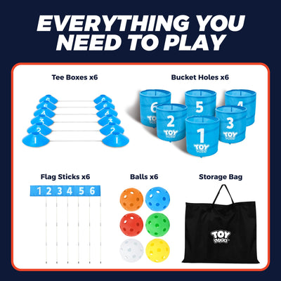 Fidtoy Juego de 6 hoyos de práctica de golf azul
