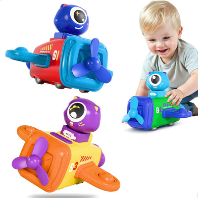 Fidtoy Press to Go Airplane Car Toys Set for Toddlers