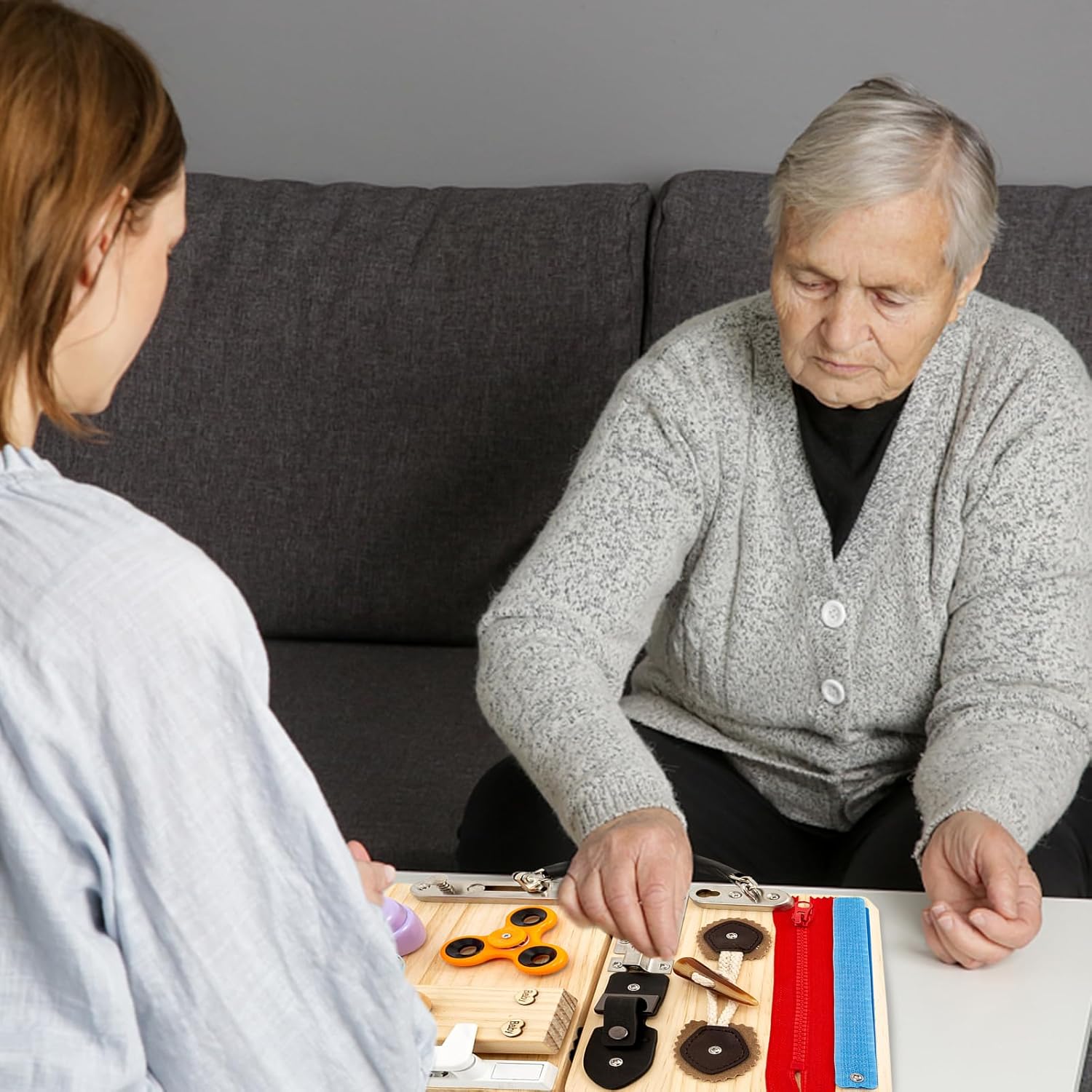 Dementia Activities for Seniors,Dementia Products for Elderly,Busy Board for Adults with Dementia,Fidget Games for Seniors,Sensory Toy for Alzheimer's Patient,Fidget Board,Dementia Gifts