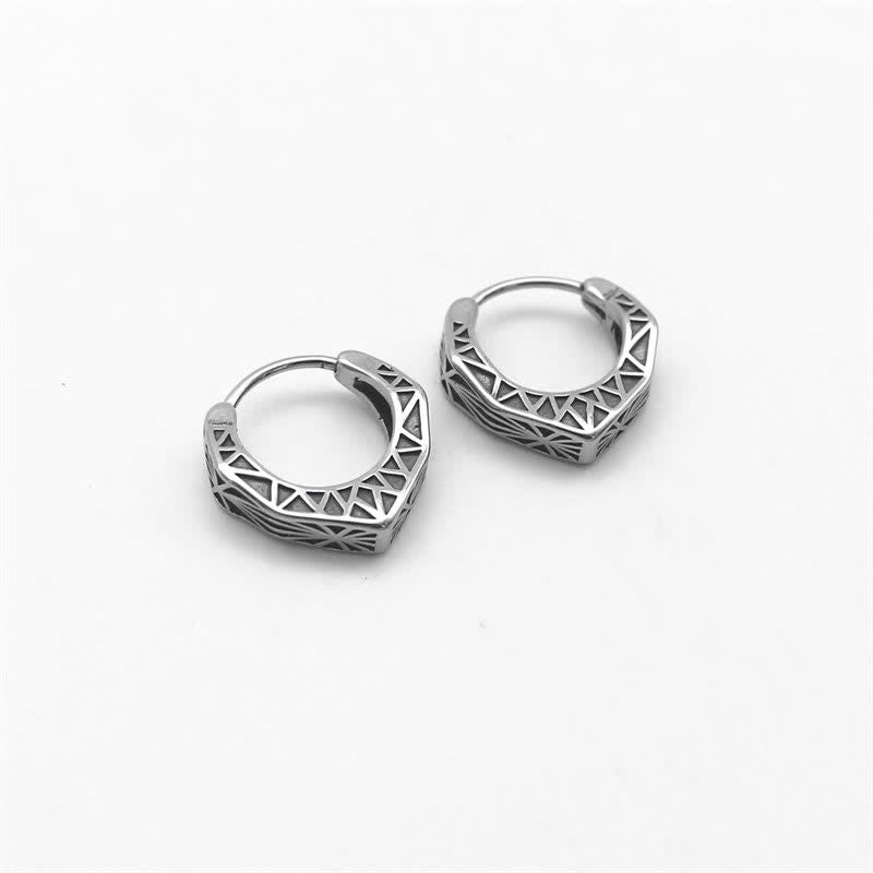 Buddha Stones Viking Hoop Titanium Steel Balance Earrings Earrings BS 8