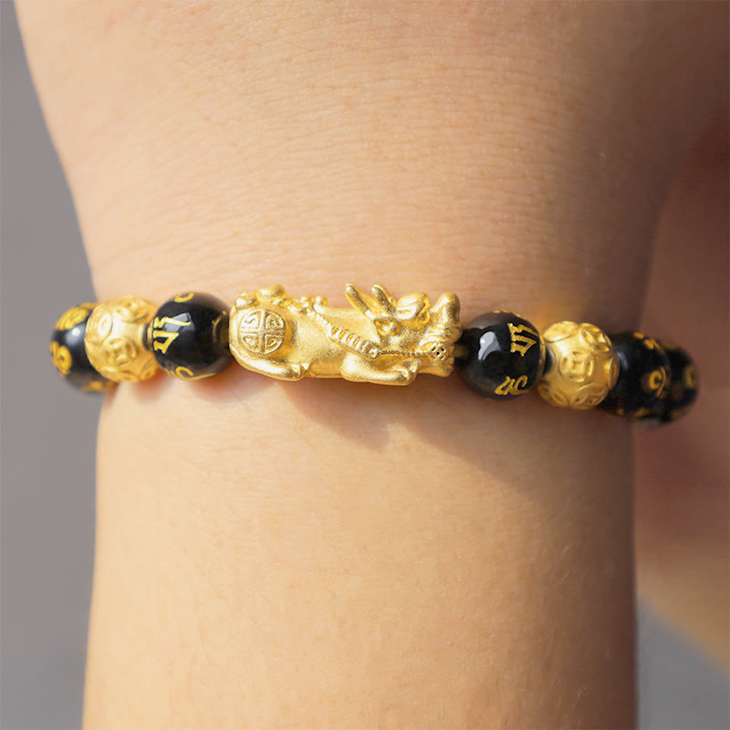 Foviel FengShui PiXiu Obsidian Wealth Bracelet