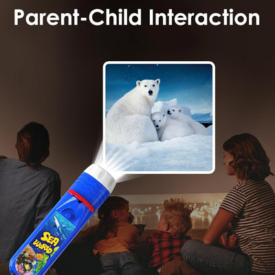 Fidtoy Proyector de Juguete con Linterna para Niños Luz de Aprendizaje Animal y Espacial