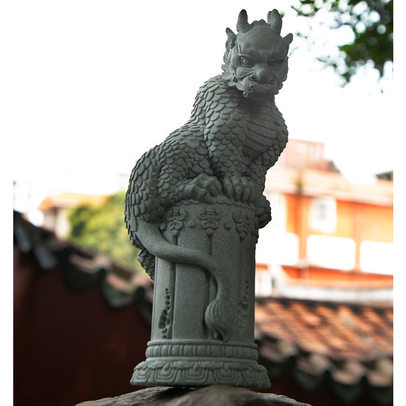 Buddha Stones Feng Shui Standing Sitting Dragon Success Luck Home Decoration Decorations BS 7