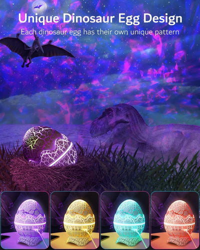Fidtoy Dinosaur Egg Galaxy Projector Night Light