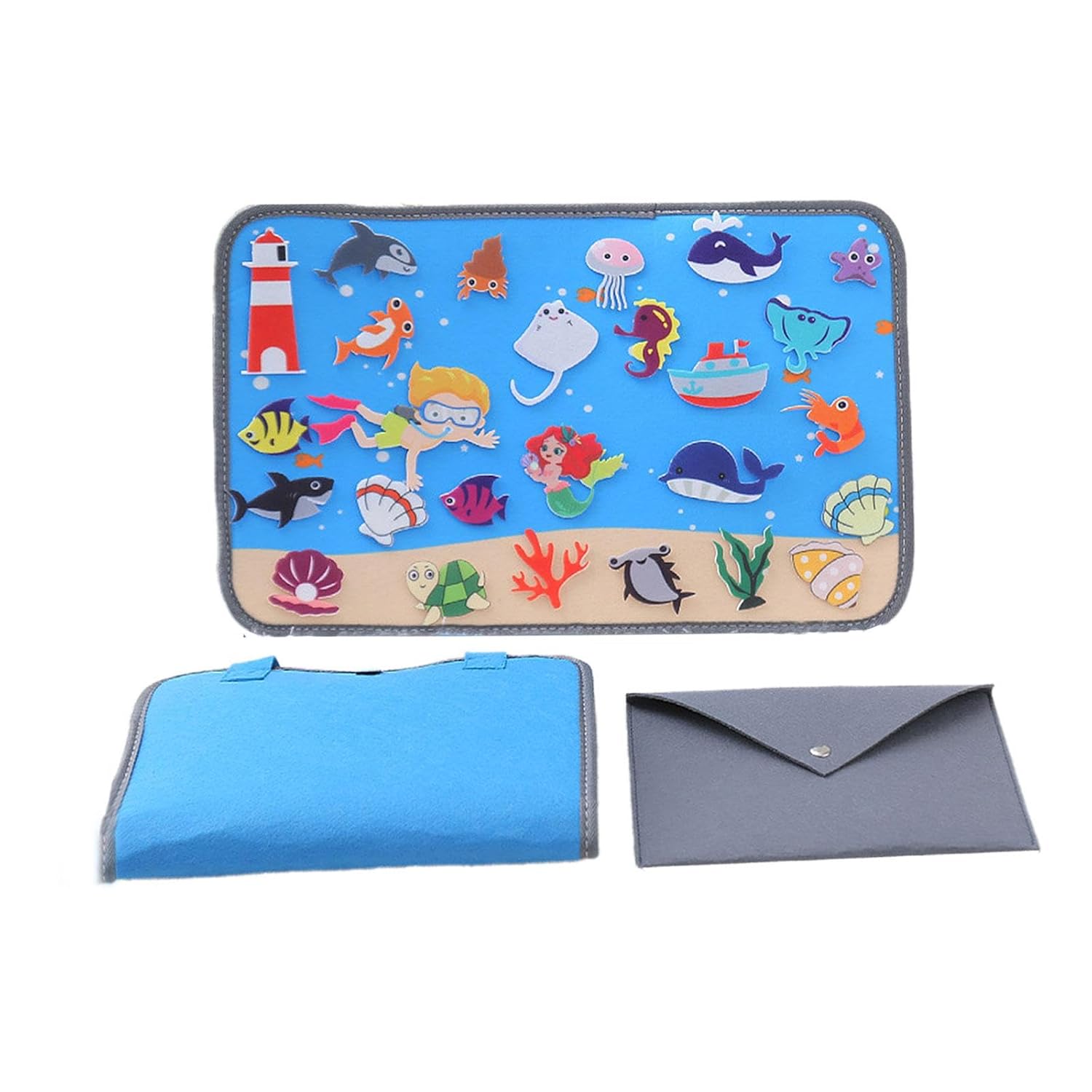 Montessori Toy Early Education Portable Hand Eye Coordination Busy Board Set Mermaid