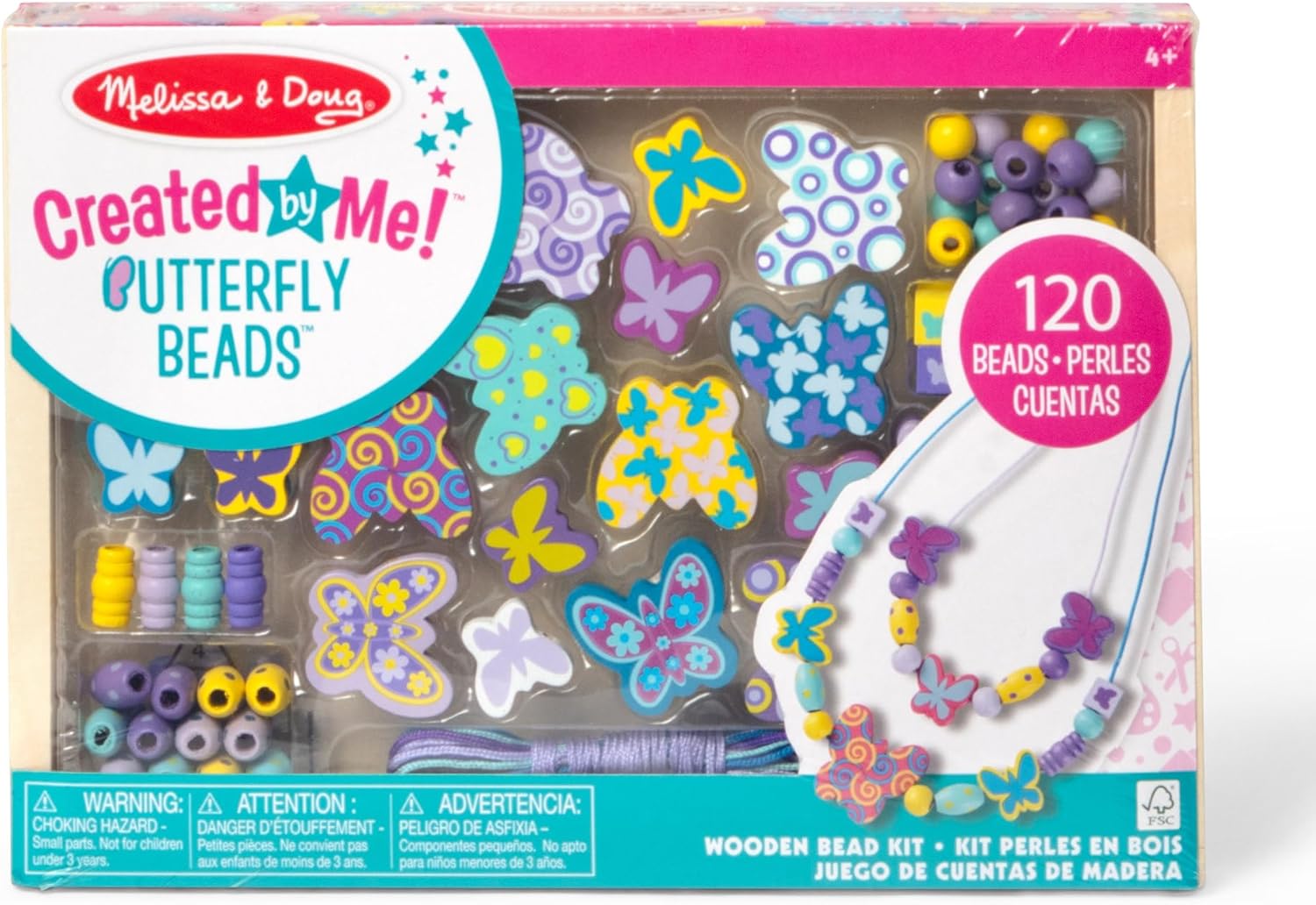 Set de Cuentas de Madera de Mariposa Fidtoy para la Fabricación de Joyas para Niños