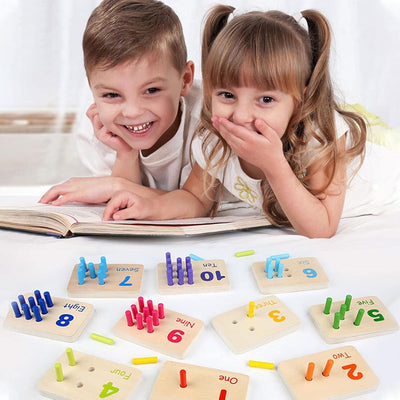 Fidtoy Peg Board Counting Game Wooden Montessori Toy