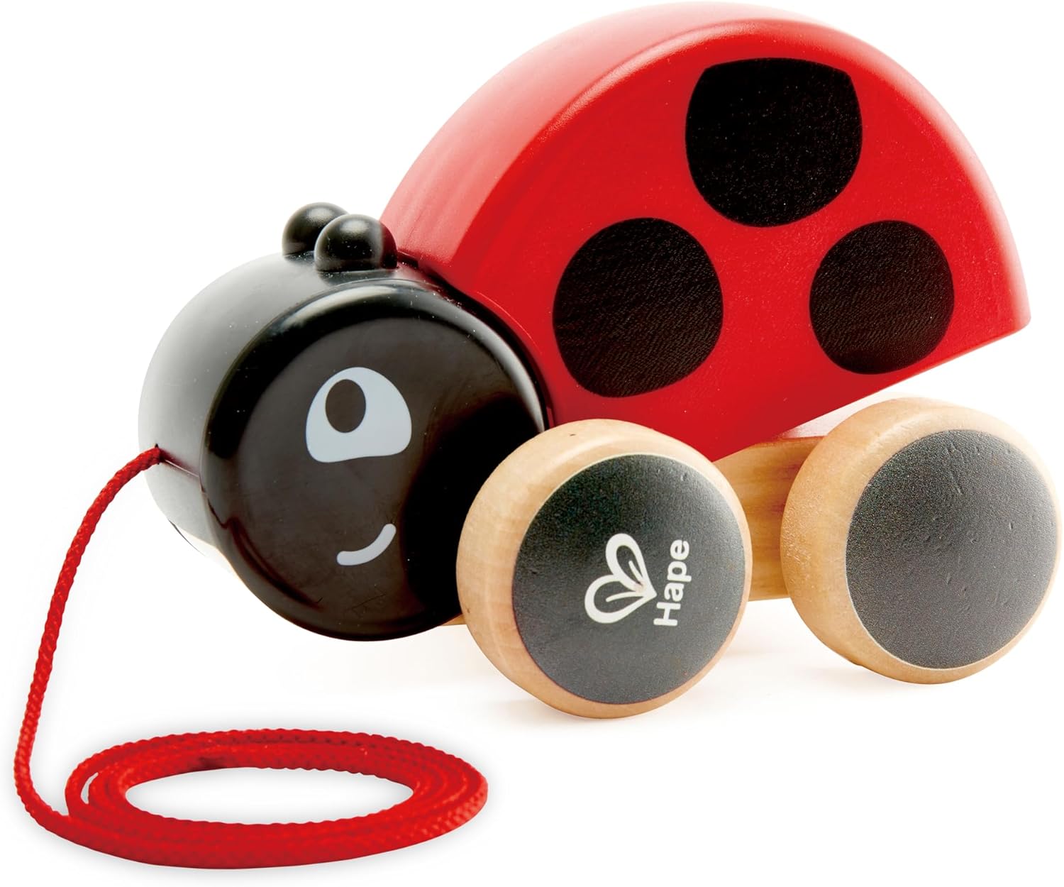 Fidtoy Mariquita Juguete para Arrastrar Juguete de Madera para Caminar para Niños Pequeños