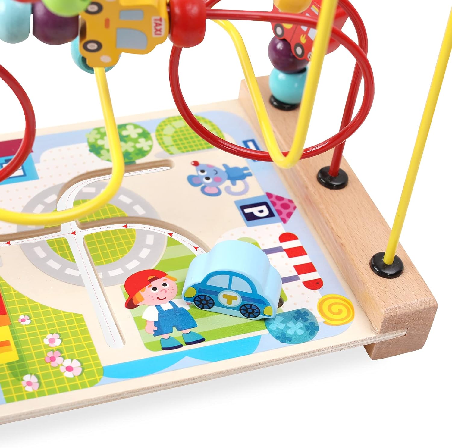 Fidtoy Wooden Bead Maze Toy for Toddlers