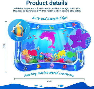 Fidtoy Tummy Time Water Mat for Babies 3-12 Months Sensory Play