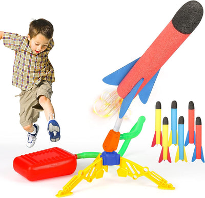 Fidtoy Lance-roquettes à air pour enfants – Jouet extérieur Stomp Rocket STEM de jeu actif