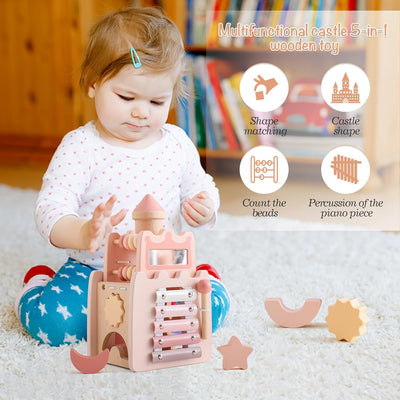 Château d'activités en bois Fidtoy pour enfants de 3 ans et plus - Jouet éducatif