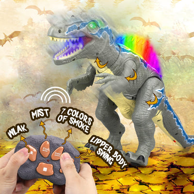 Fidtoy Remote Control Dinosaur Toy with Mist Spray for Kids