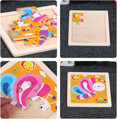 Fidtoy Montessori Wooden Insect Puzzle for Toddlers – Educational Learning Toy for Ages 3+