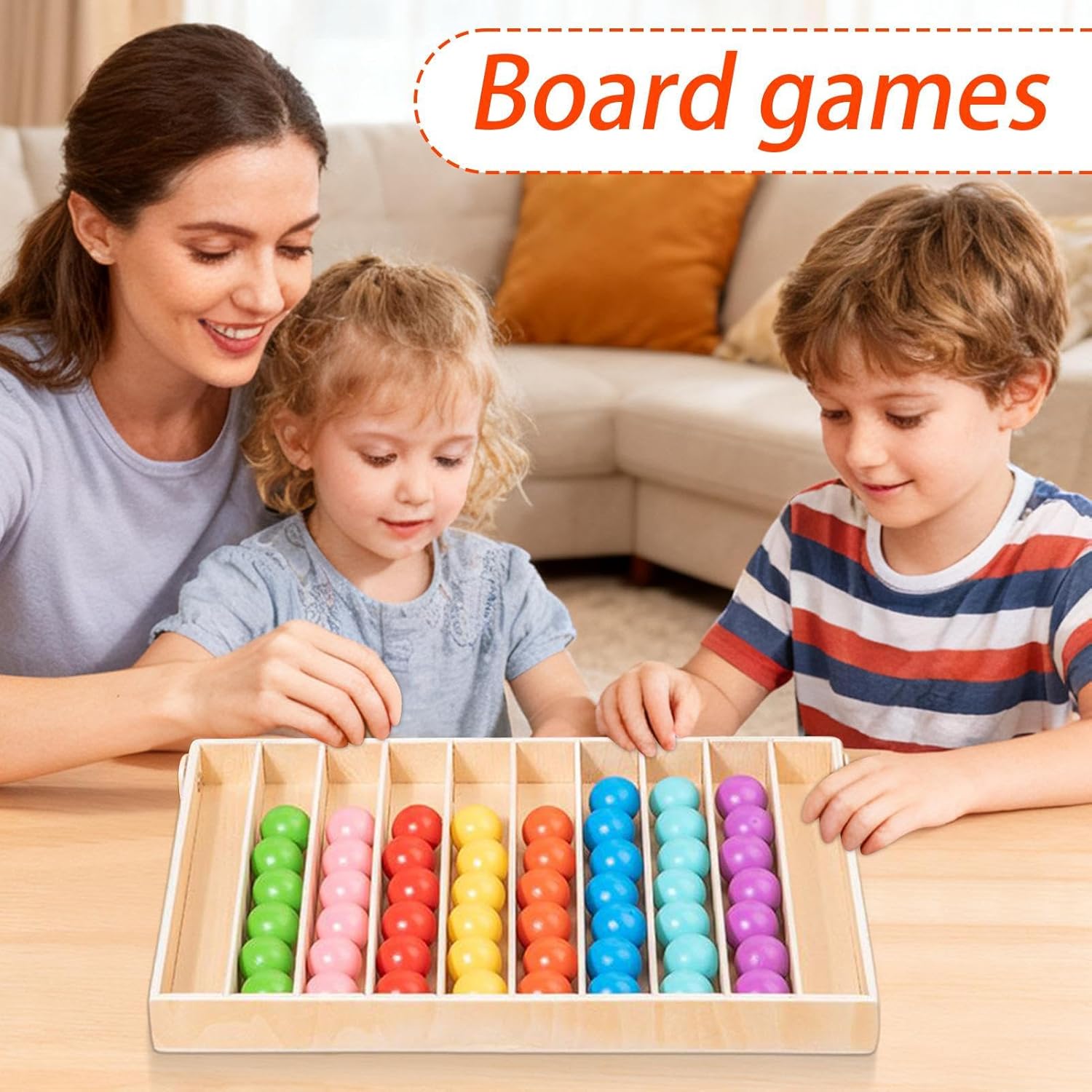 Color Sorting Toy, Wooden ClinChild Educational Toy, Balls Sorting Game for Boys and Girls, Classroom, Homeschool, Kindergarten, Travel Holy Hosiery Stick Assistant, Fine Motor Suitable
