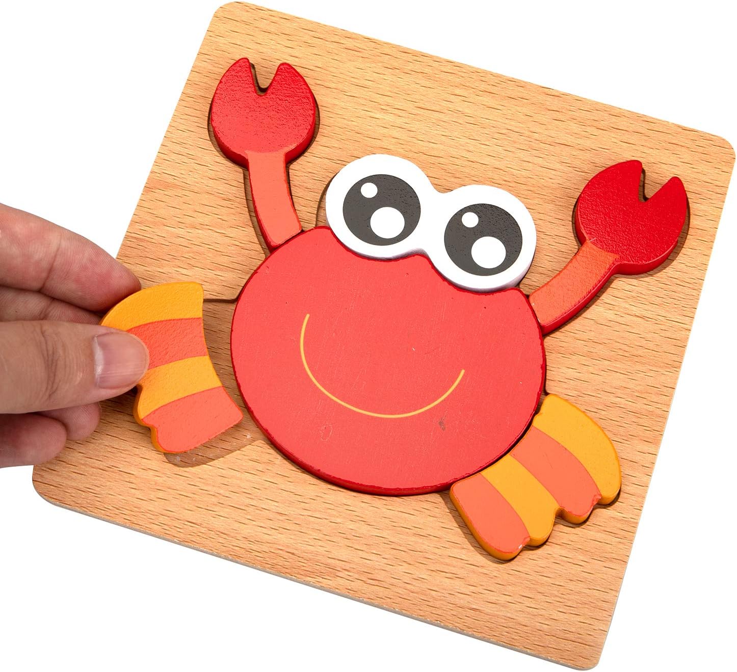 Fidtoy Diverse Wooden 3D Puzzle – Animal Wooden Puzzle for Toddlers, Shape Matching, Fine Motor Skills, Early Learning Toy