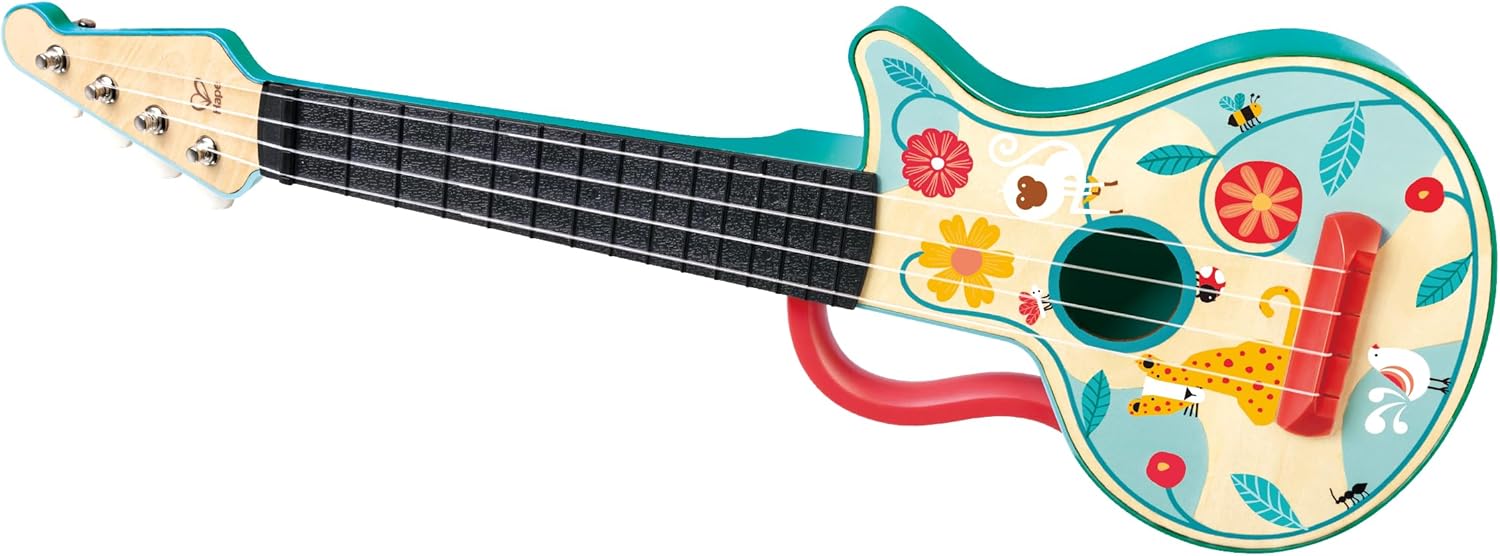 Fidtoy Wooden Musical Instrument Set Kids Ukulele Tambourine Kit