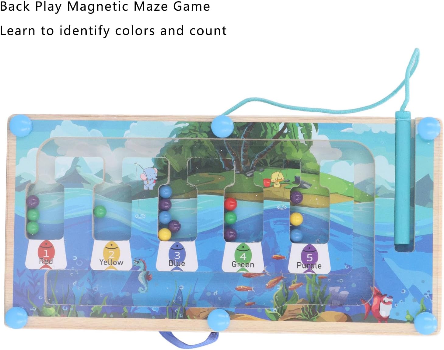 Fidtoy Montessori Busy Board with LED Light Switch Dual Sided Sensory Board Magnetic Maze Fine Motor Skills Learning Toy Travel Quiet Toy Gift