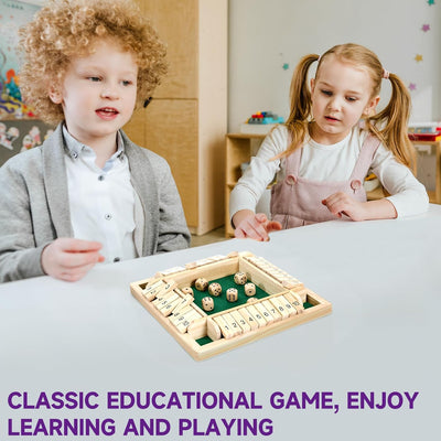 Fidtoy Wooden Number Dice Game for Kids 3+ Math Learning Toy