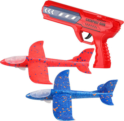 Ensemble de jouets lanceur d'avion en mousse Fidtoy pour enfants, jeu de planeur en extérieur