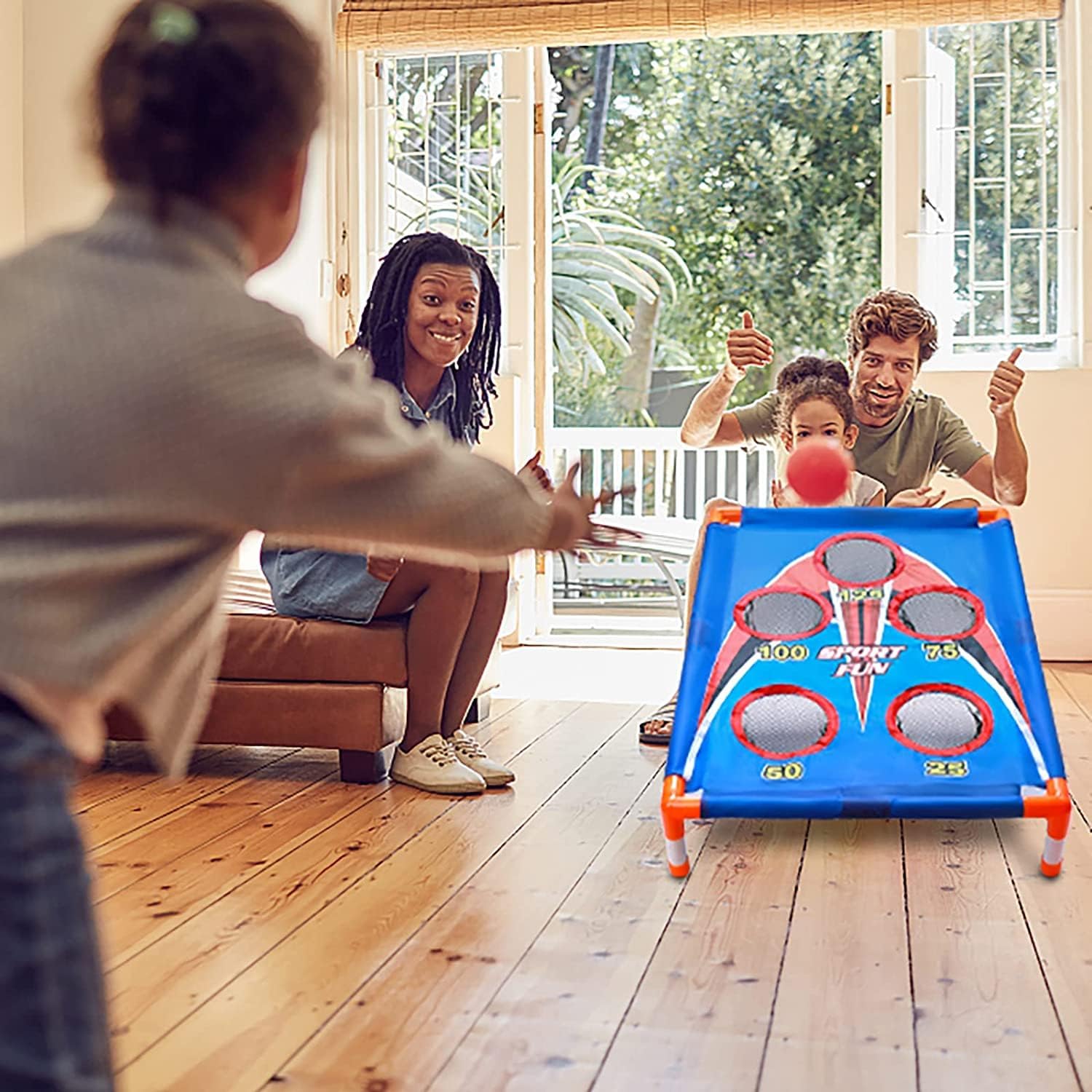 Juego de cornhole portátil Fidtoy para niños, para jugar en interiores y exteriores
